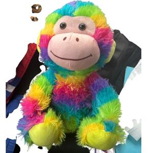 A&A Global Industries Rainbow Monkey Plush Stuffed Animal Multi-Color 3GJUMMIX58